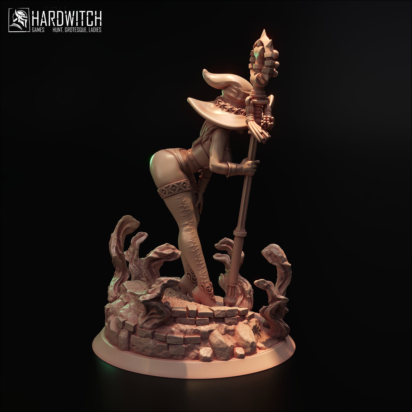 Figurka Brietta Stax – Fortuna Magica | czarownica fantasy | miniatura kolekcjonerska 75 mm / 120 mm (HardWitch Games)