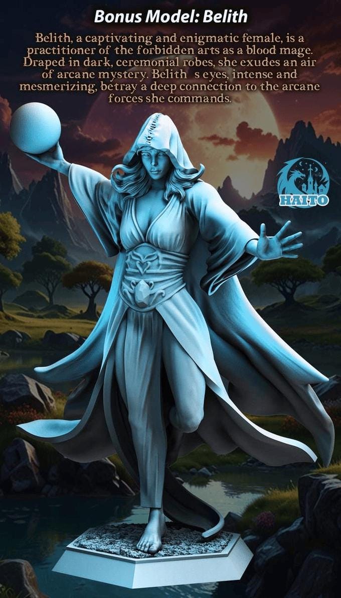 Figurka Belith od Haito – widok z przodu, skala 180 mm