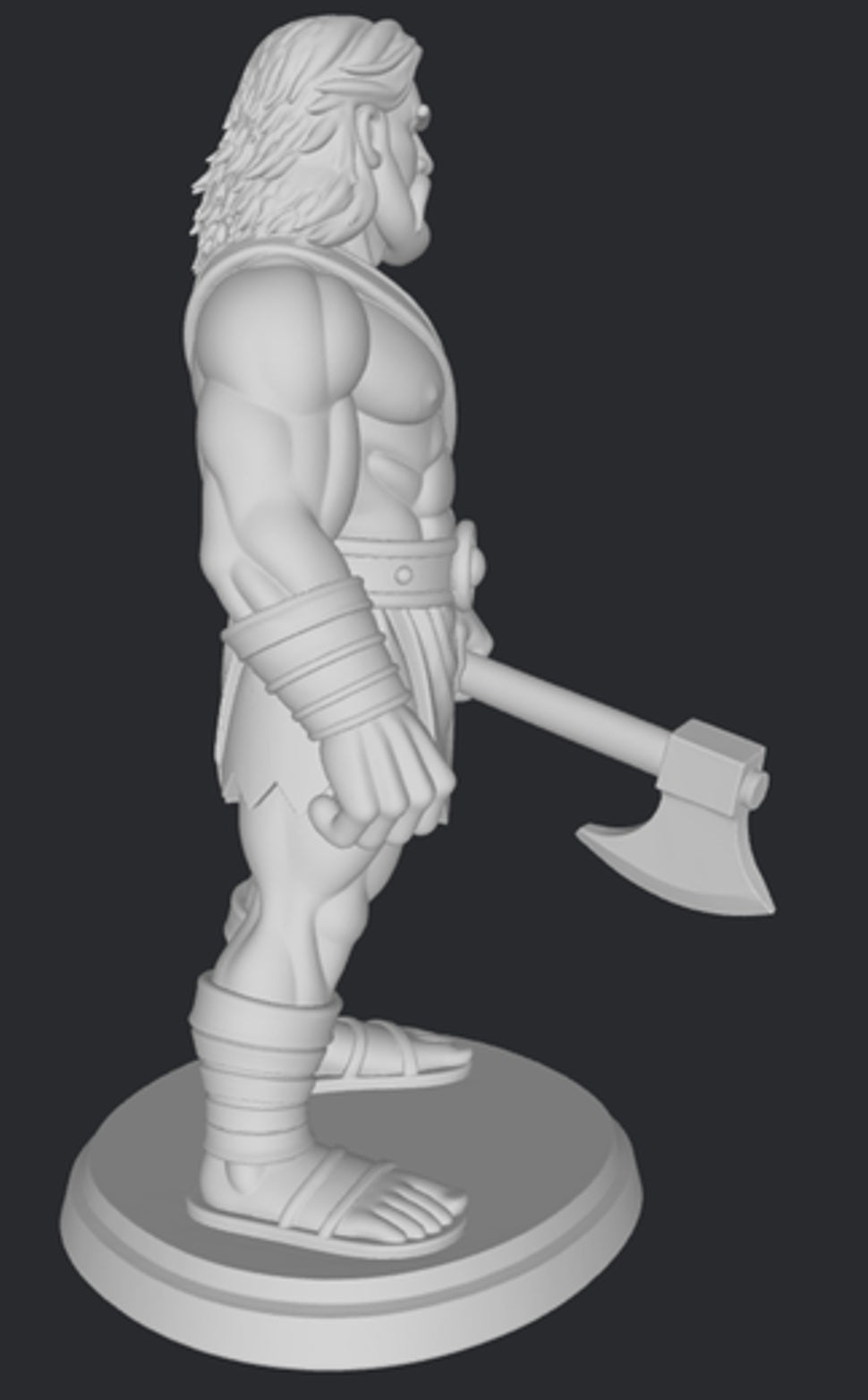 Herakles 3DFactory – anime-styl grecki heros, widok z przodu