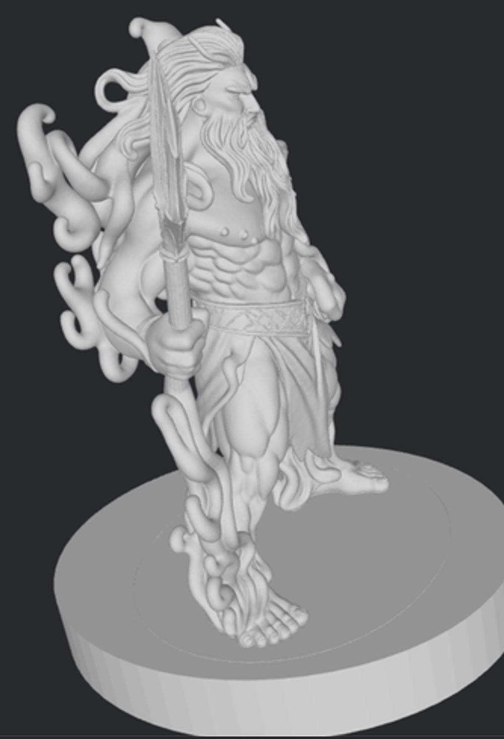 posejdon z trójzębem żywiczna figurka