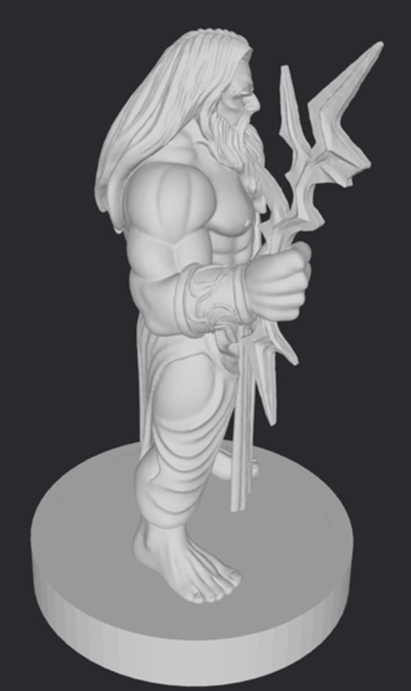 Zeus z błyskawicą – żywiczna miniatura do malowania