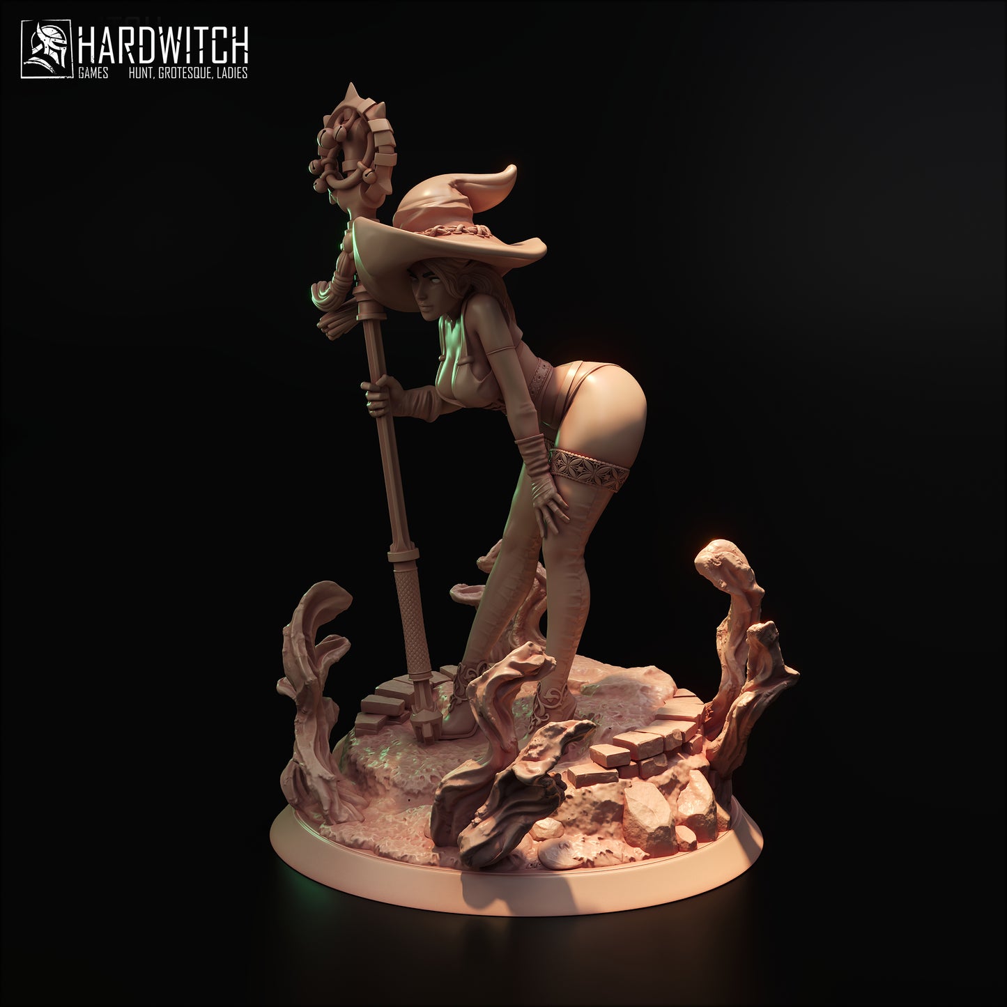 Figurka Brietta Stax – Fortuna Magica | czarownica fantasy | miniatura kolekcjonerska 75 mm / 120 mm (HardWitch Games)