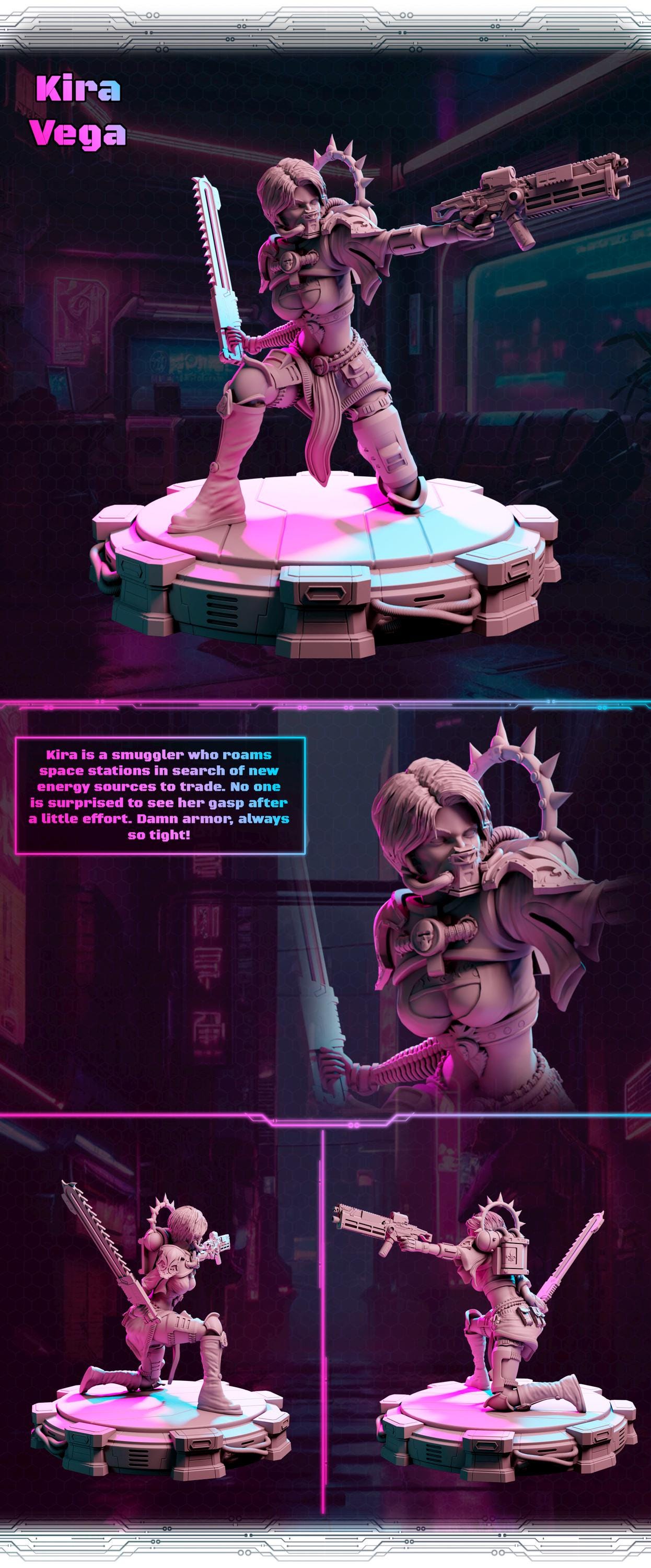 Kira Vega figurka 32mm – Ladies of the 2133, Black Bird Miniatures