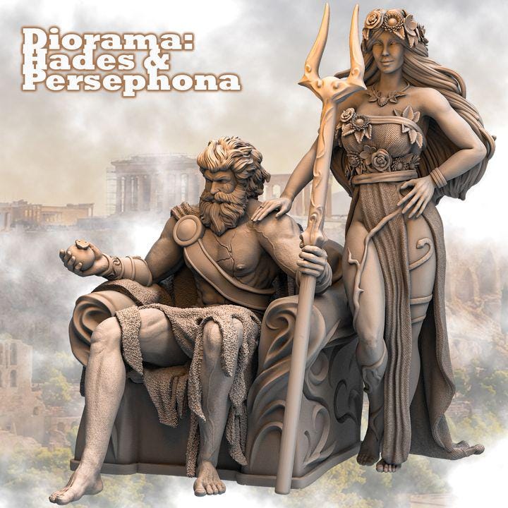 Diorama Hades i Persefona od Haito – widok z przodu, skala 180 mm