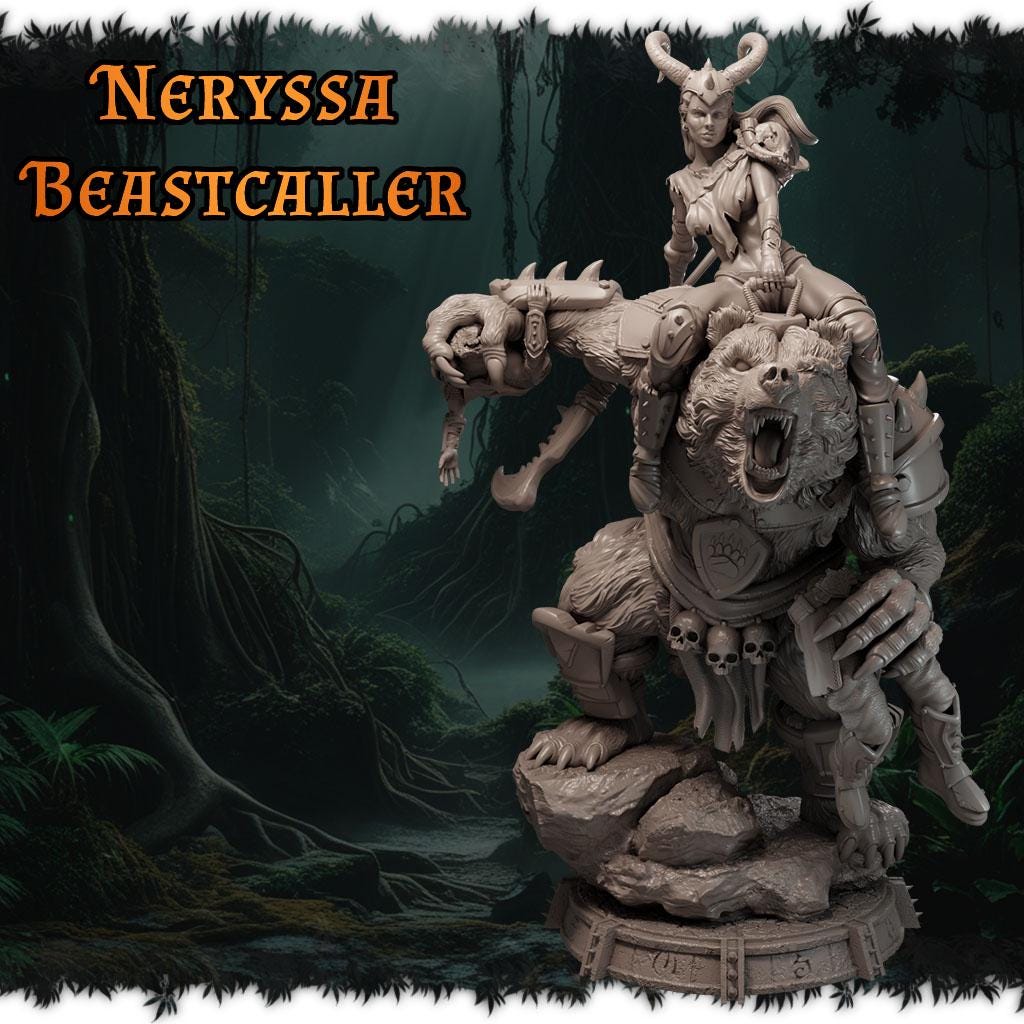Neryssa Beastcaller figurka żywiczna – Ladies of the Wild Hunt – Black Bird Miniatures