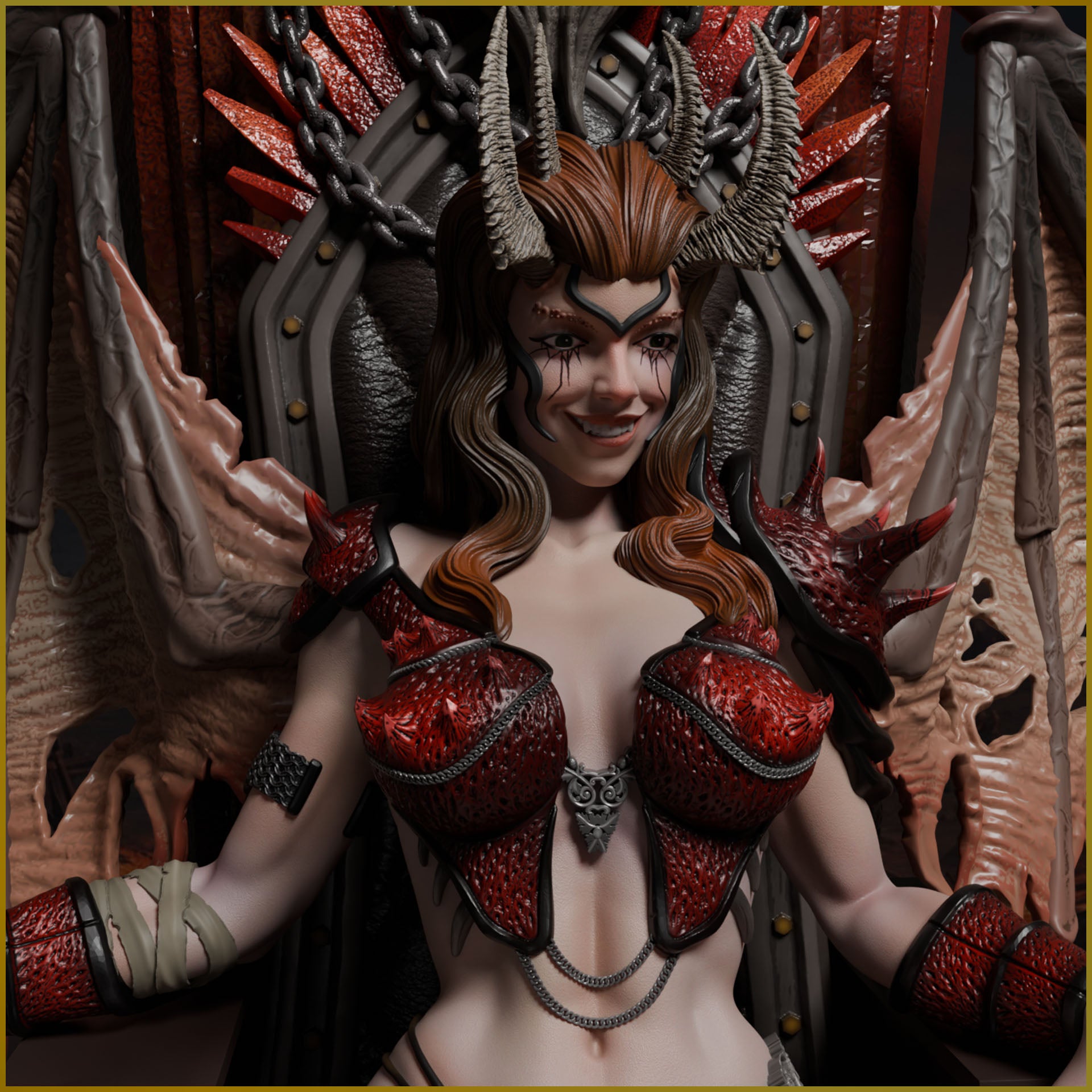 Throne of the Damned – figurka 75mm/120mm na demonicznym tronie