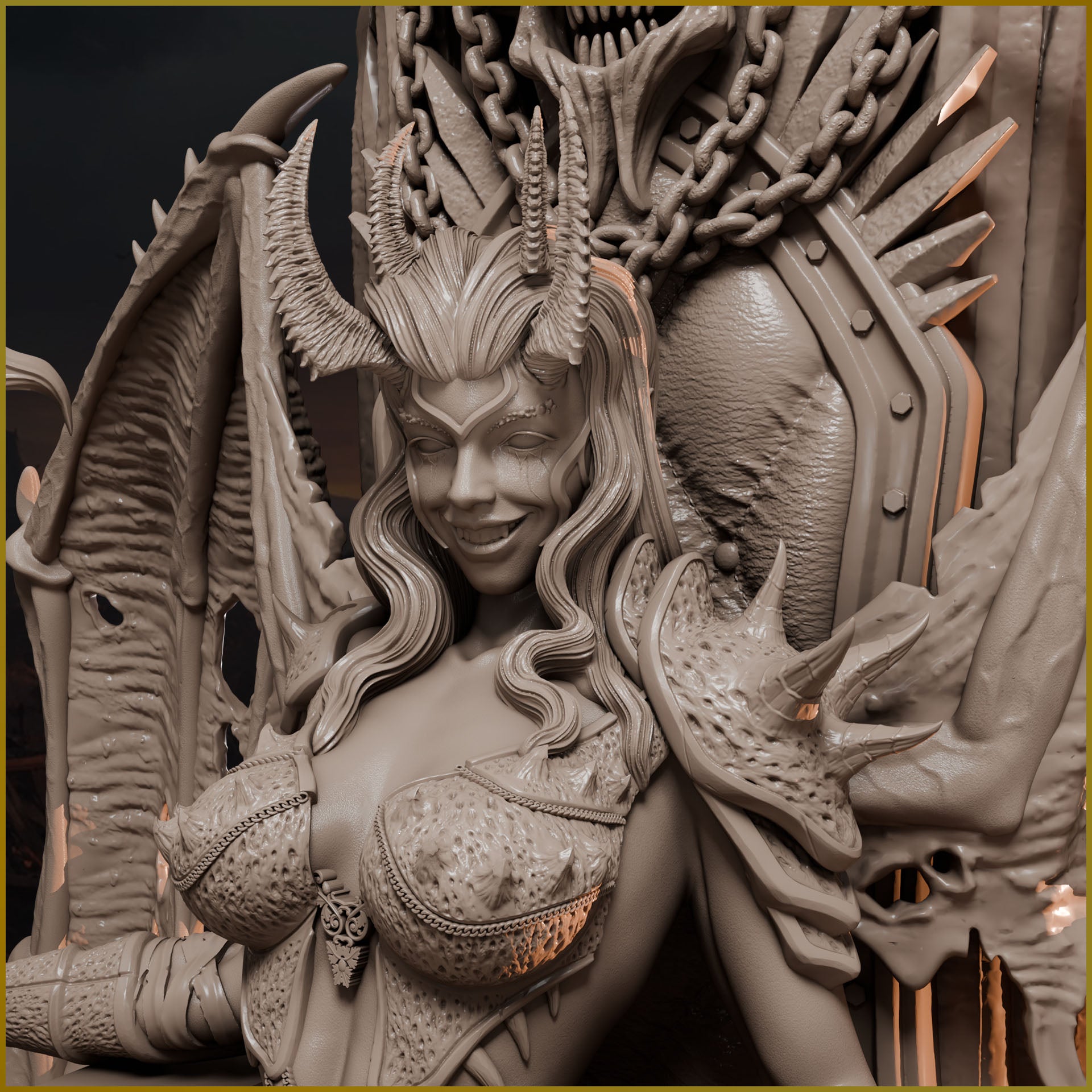 Throne of the Damned – figurka 75mm/120mm na demonicznym tronie