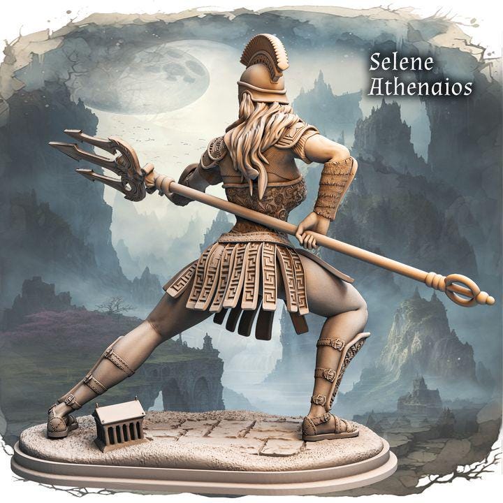 Figurka Selene Athenaios od Haito – widok z tyłu, skala 180 mm