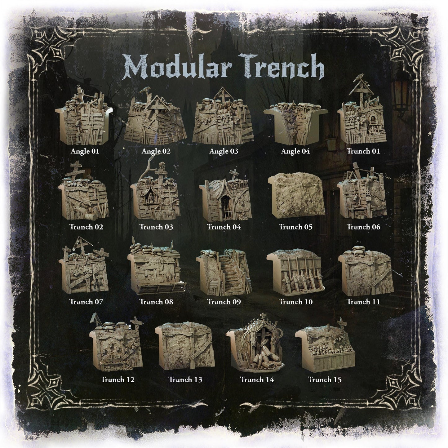 Modularne Okopy 3D do Trench Crusade – Sol Good Creations | Tereny do bitewniaków