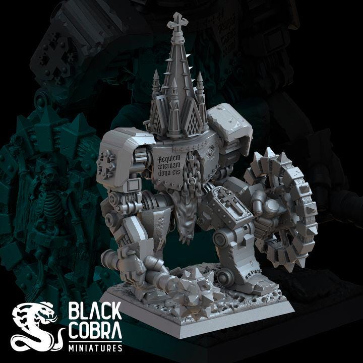 Walking Sanctuary – grimdark mech do Trench Crusade 28-32mm | Black Cobra Miniatures