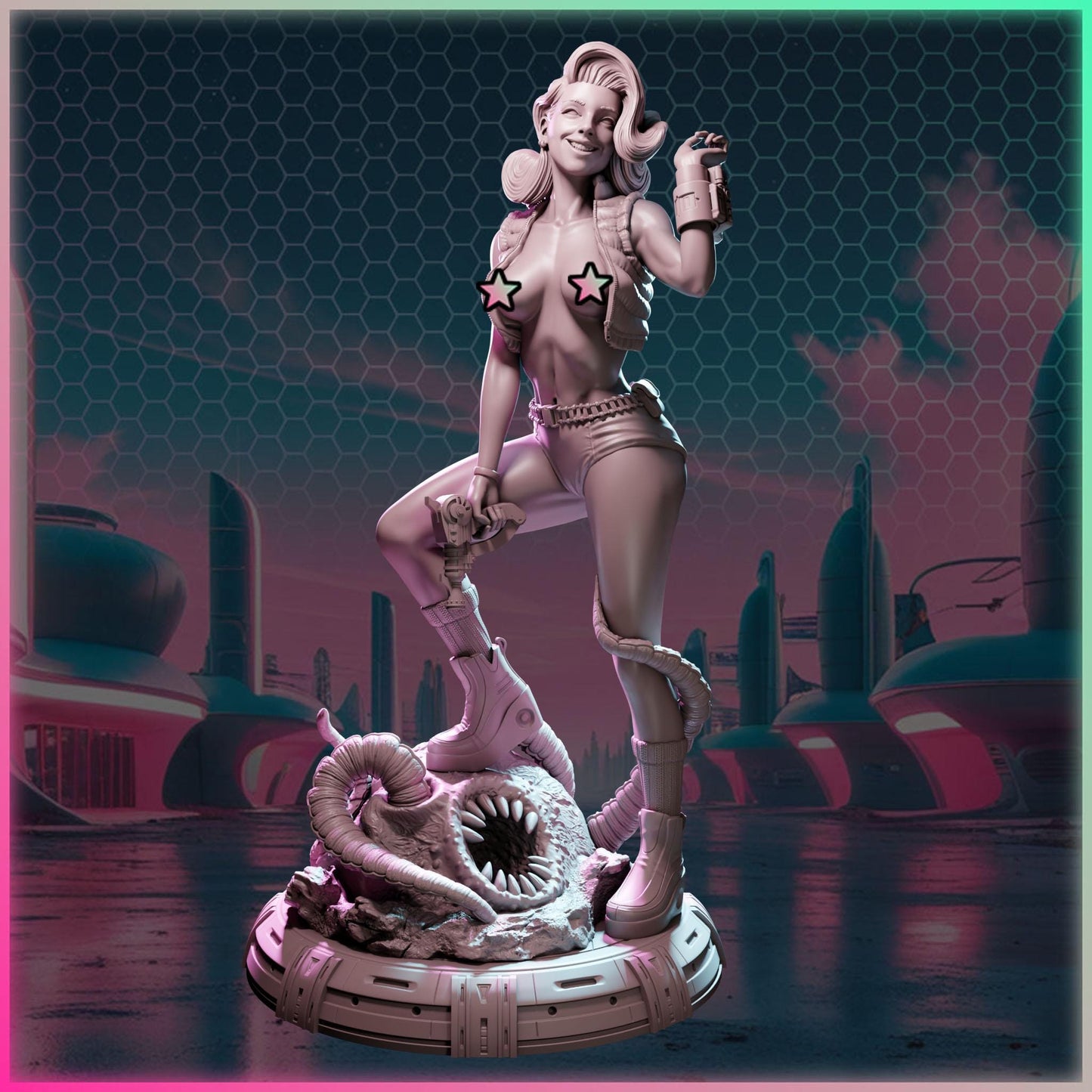 Nova Solstice figurka żywiczna – Nuke City Ladies – Black Bird Miniatures