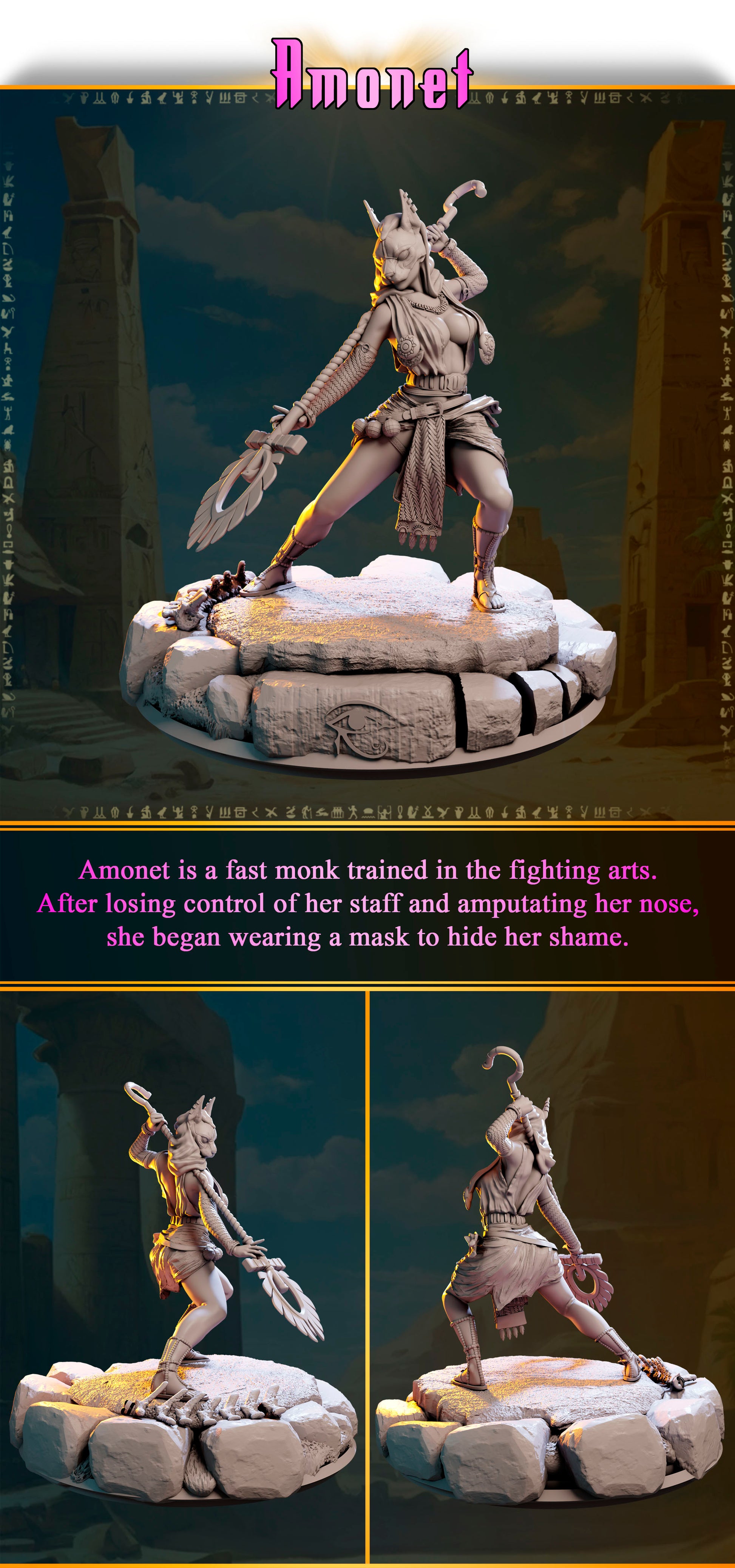 Amonet – Pustynna Łowczyni z serii Ladies of the Desert, figurka 32 mm