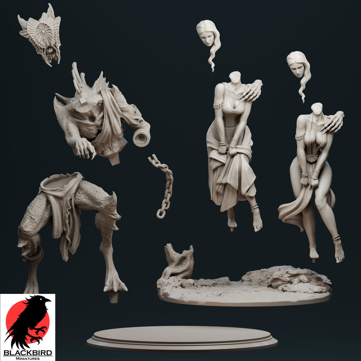 Ritual of Sacrifice pin-up collector figurine by Black Bird Miniatures 3D printed in premium ABS-Like Resin
