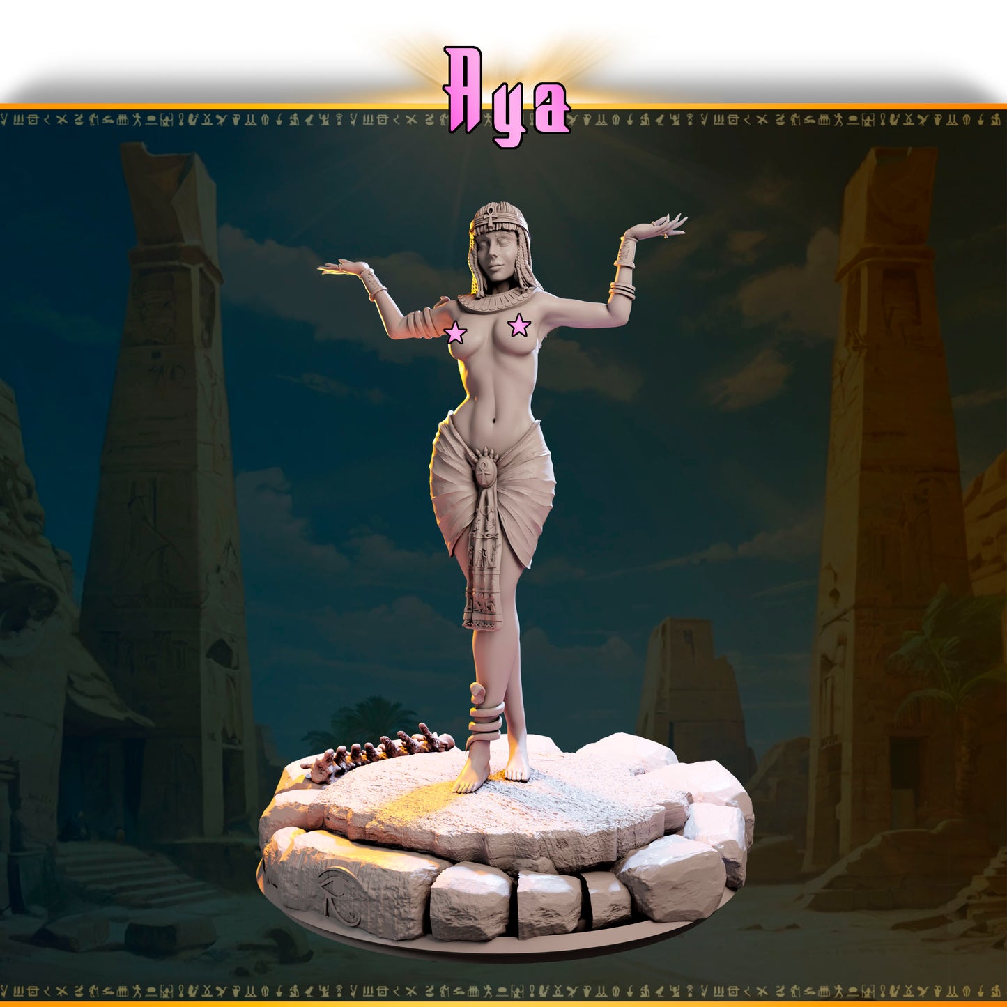 Aya – Kapłanka Pustyni — figurka w pozycji modlitewnej, skala 32 mm