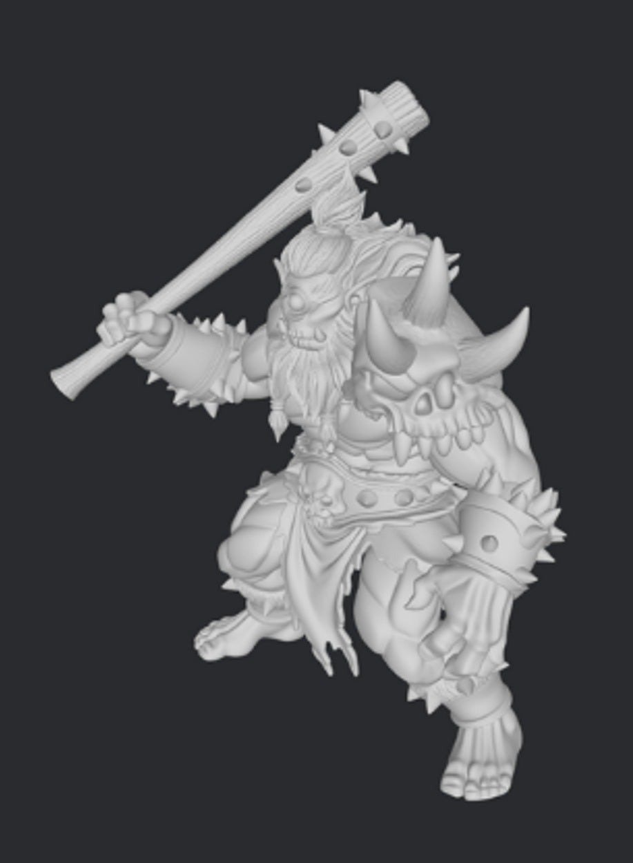 Cyklop 3DFactory – anime gigant z maczugą, widok z przodu