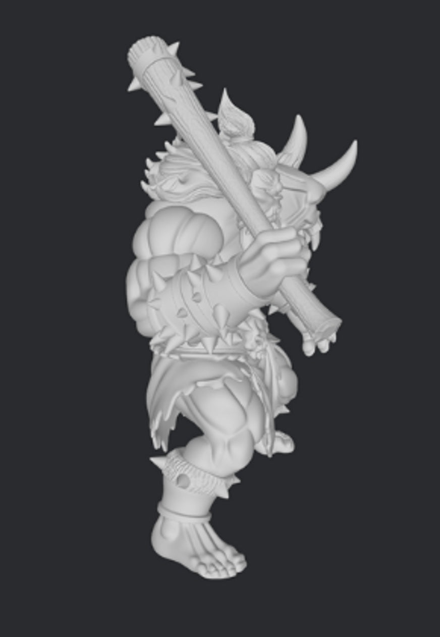 Cyklop 3DFactory – anime gigant z maczugą, widok z przodu