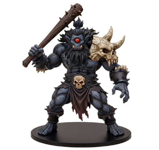 Cyklop 3DFactory – anime gigant z maczugą, widok z przodu