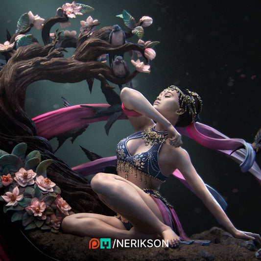 Four Seasons Spring resin miniature figure designed by Nerikson 3D printed in premium ABS-like resin