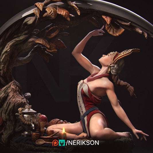 Autumn collectible figure from Four Seasons series by Nerikson 3D printed in grey premium ABS-Like resin unpainted miniature model