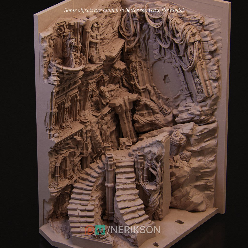 Booknook Shattered King - Grimdark Dark Fantasy Diorama | Nerikson Autorisierter Verkäufer