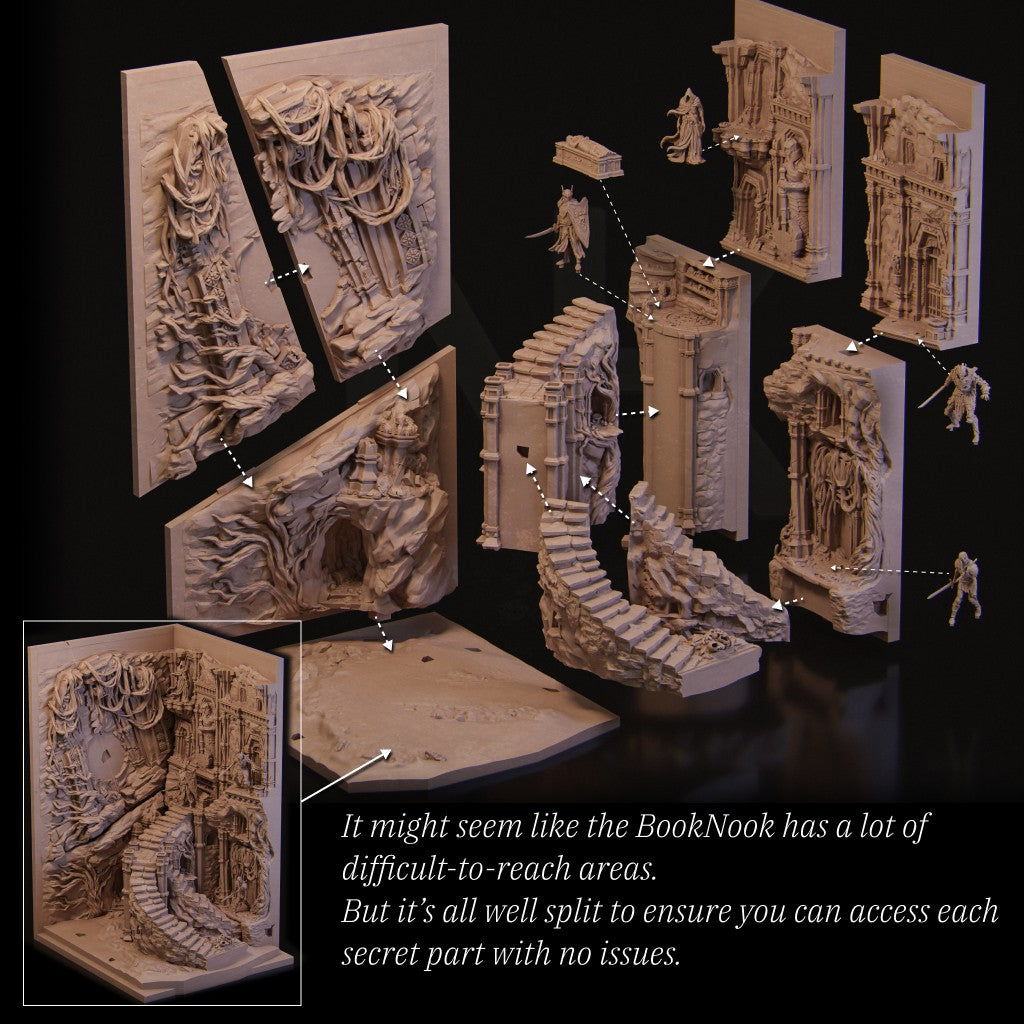Booknook Shattered King - Grimdark Dark Fantasy Diorama | Nerikson Autorisierter Verkäufer