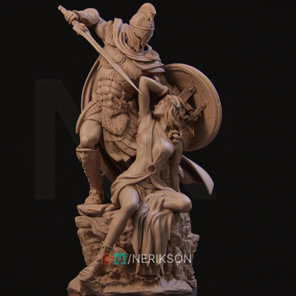 Perseus und Medusa Statue – Griechische Mythologie Figur, Nerikson 3D Druck, Hochwertiges ABS-Like Harz