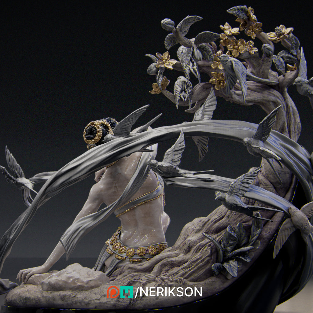 Four Seasons Spring resin miniature figure designed by Nerikson 3D printed in premium ABS-like resin