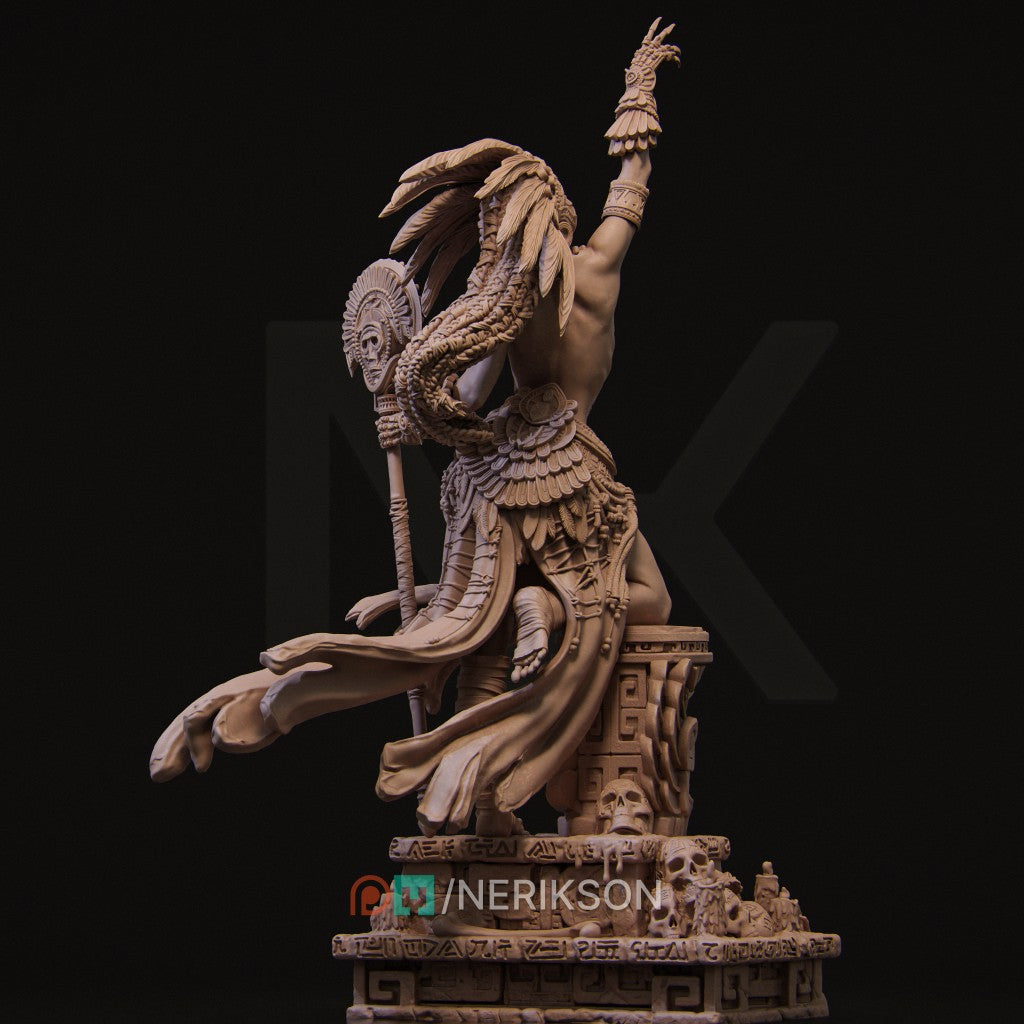Necalin The Priestess of Death 3D printed resin miniature by Nerikson, dark fantasy collectible figure