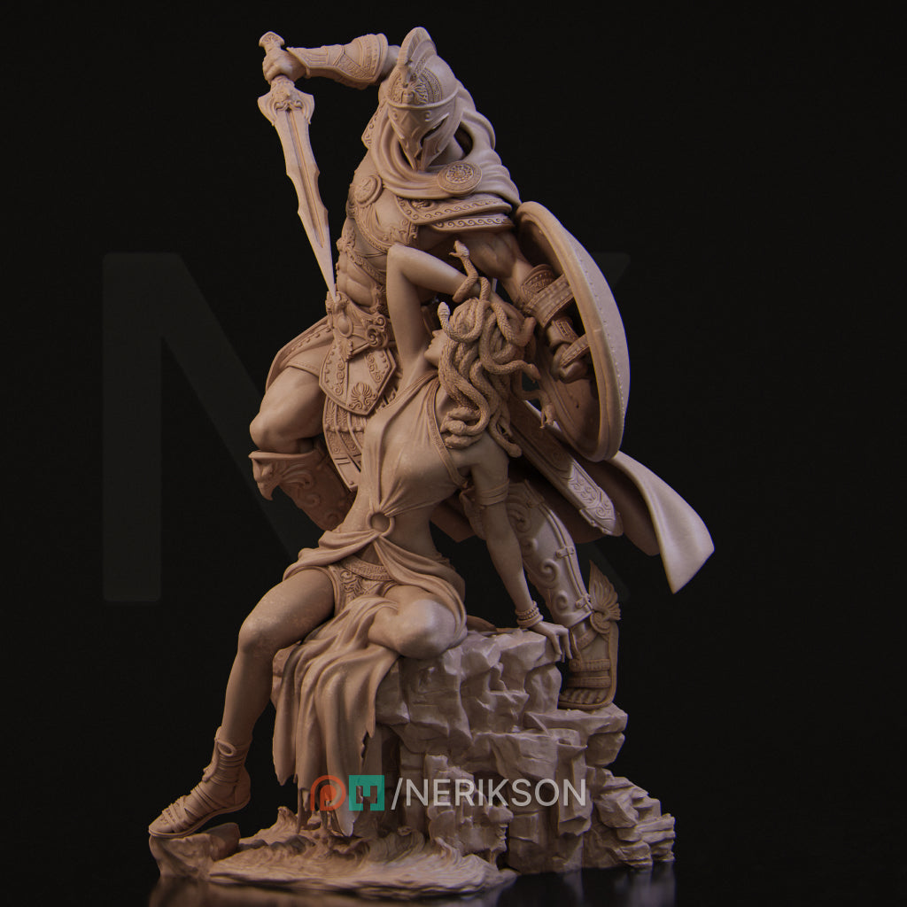 Perseus und Medusa Statue – Griechische Mythologie Figur, Nerikson 3D Druck, Hochwertiges ABS-Like Harz