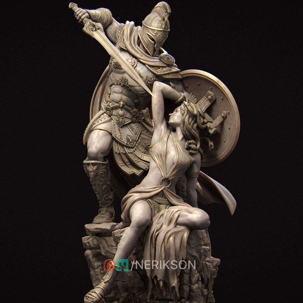 Perseus und Medusa Statue – Griechische Mythologie Figur, Nerikson 3D Druck, Hochwertiges ABS-Like Harz