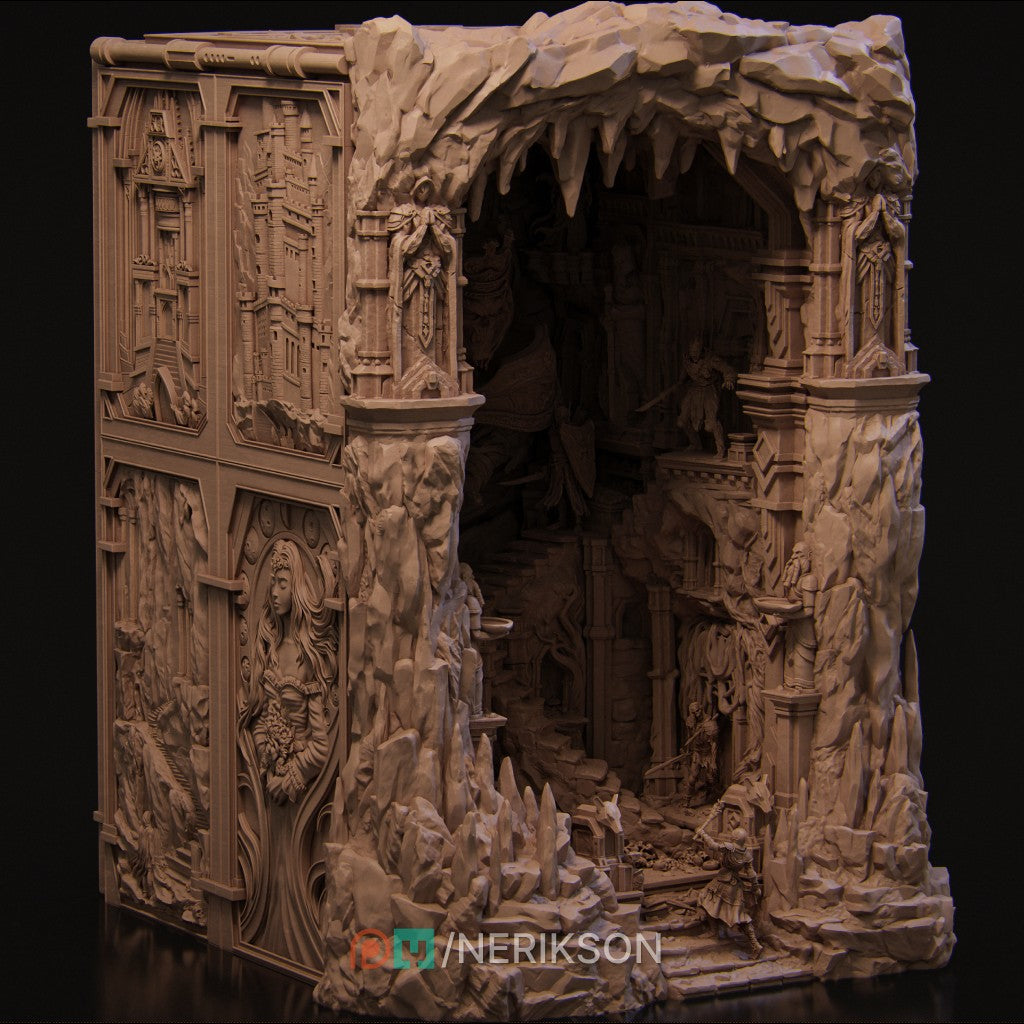 Booknook Shattered King - Grimdark Dark Fantasy Diorama | Nerikson Autorisierter Verkäufer