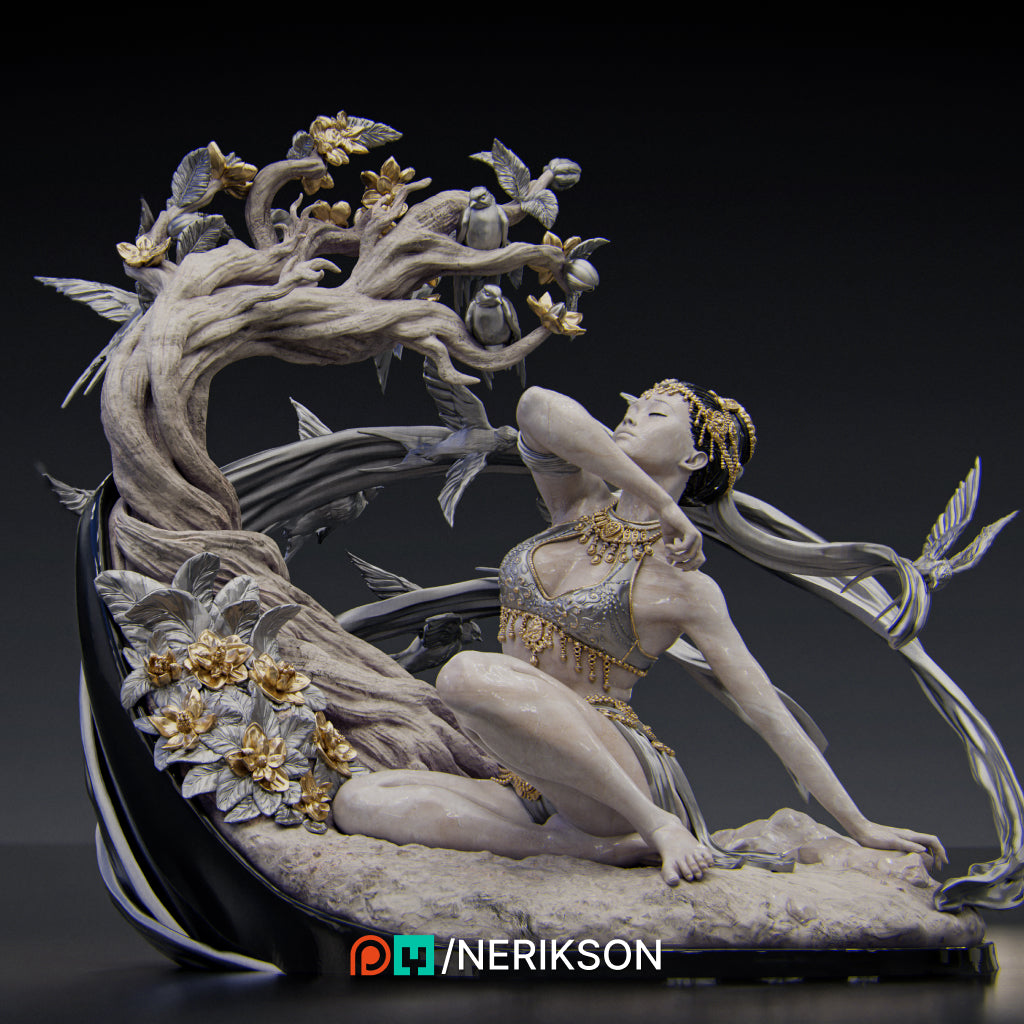 Four Seasons Spring resin miniature figure designed by Nerikson 3D printed in premium ABS-like resin