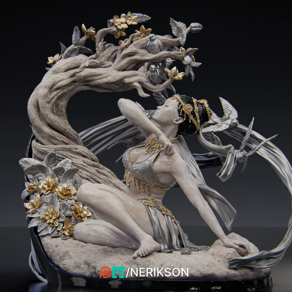 Four Seasons Spring resin miniature figure designed by Nerikson 3D printed in premium ABS-like resin