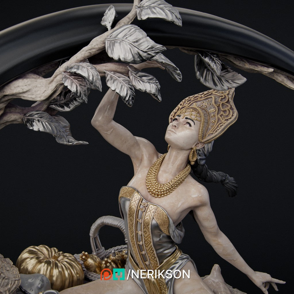 Autumn collectible figure from Four Seasons series by Nerikson 3D printed in grey premium ABS-Like resin unpainted miniature model
