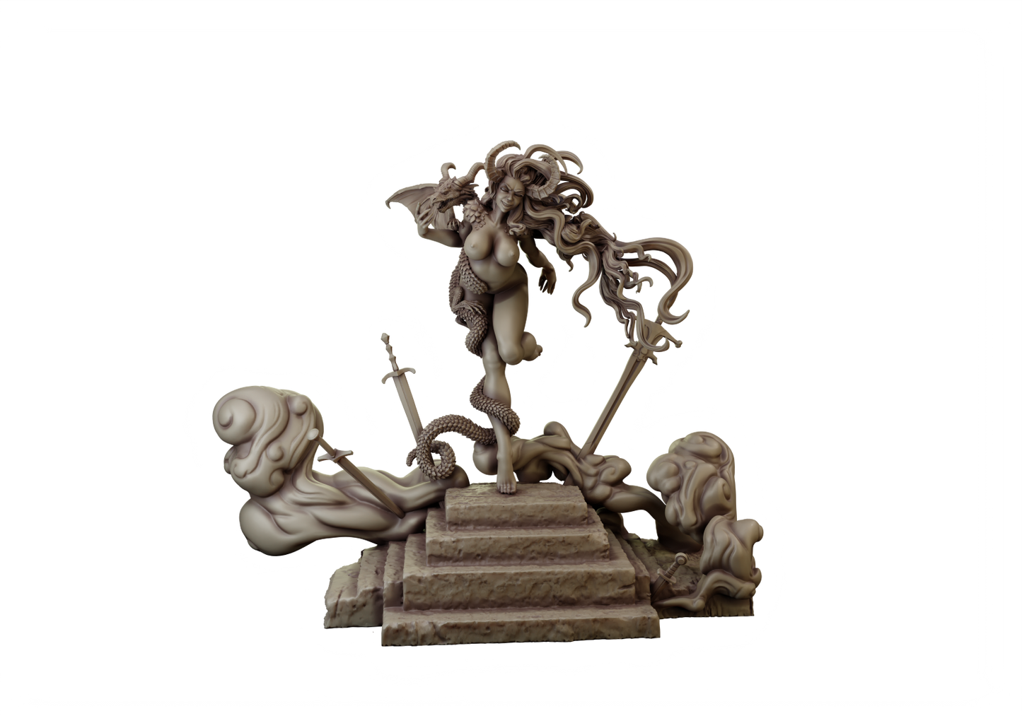 Fire & Flames – Diorama / Figurka – Dames and Dragons #1 –  35mm / 75mm