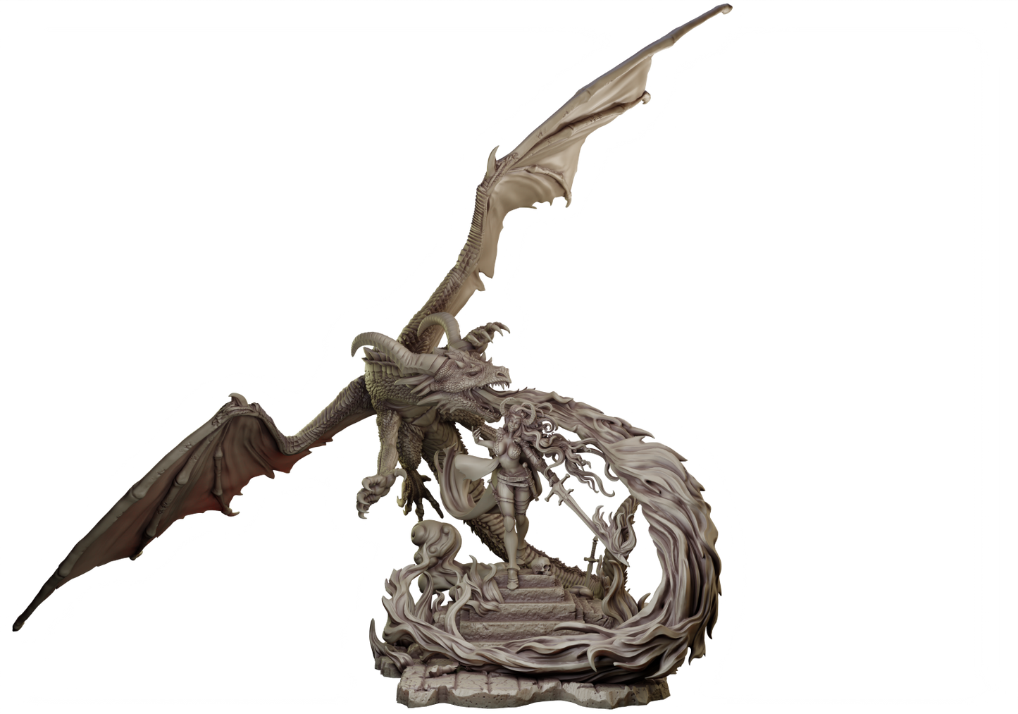 Fire & Flames – Diorama / Figurka – Dames and Dragons #1 –  35mm / 75mm