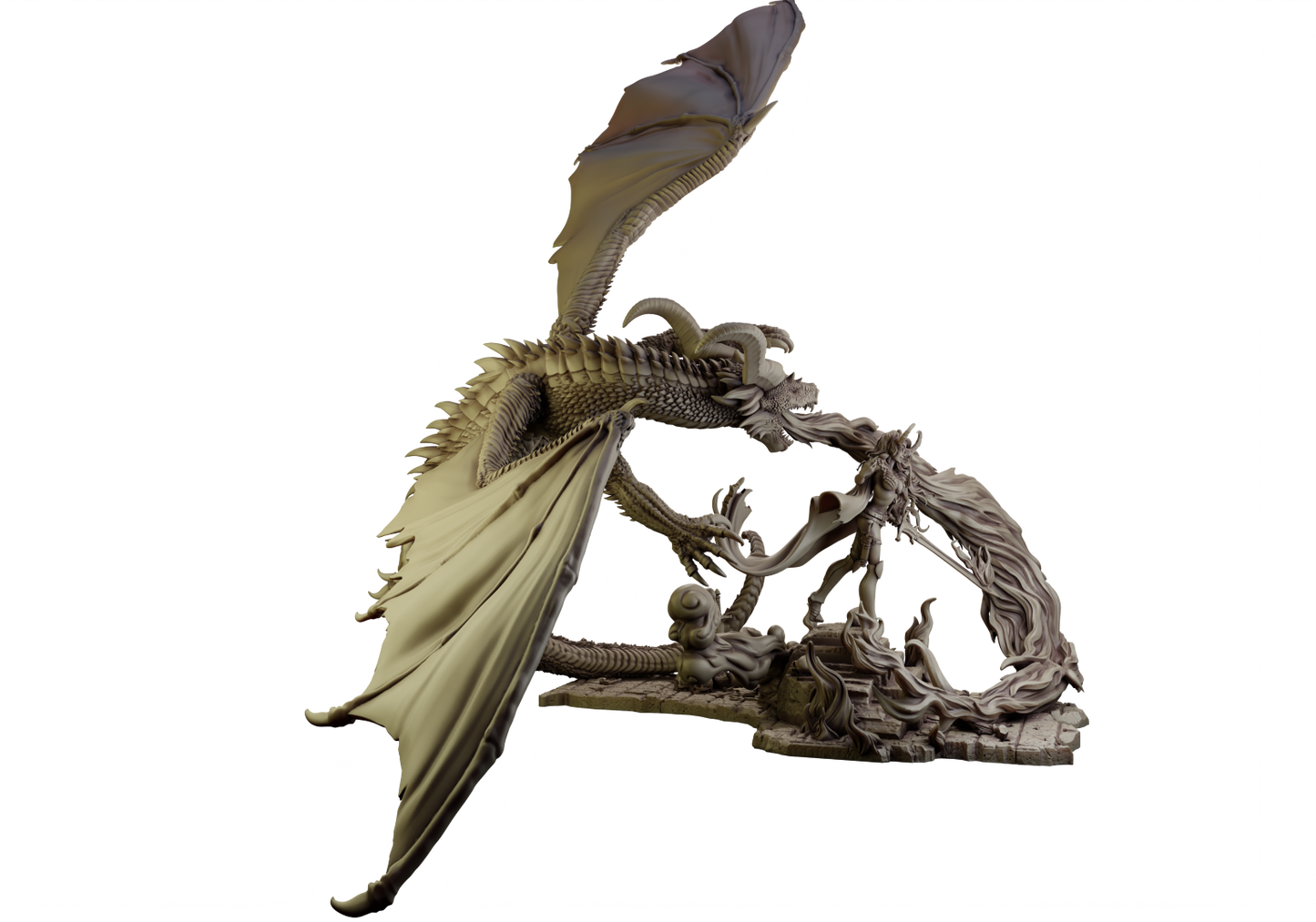 Fire & Flames – Diorama / Figurka – Dames and Dragons #1 –  35mm / 75mm