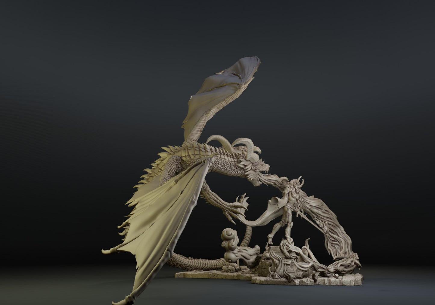 Fire & Flames – Diorama / Figurka – Dames and Dragons #1 –  35mm / 75mm
