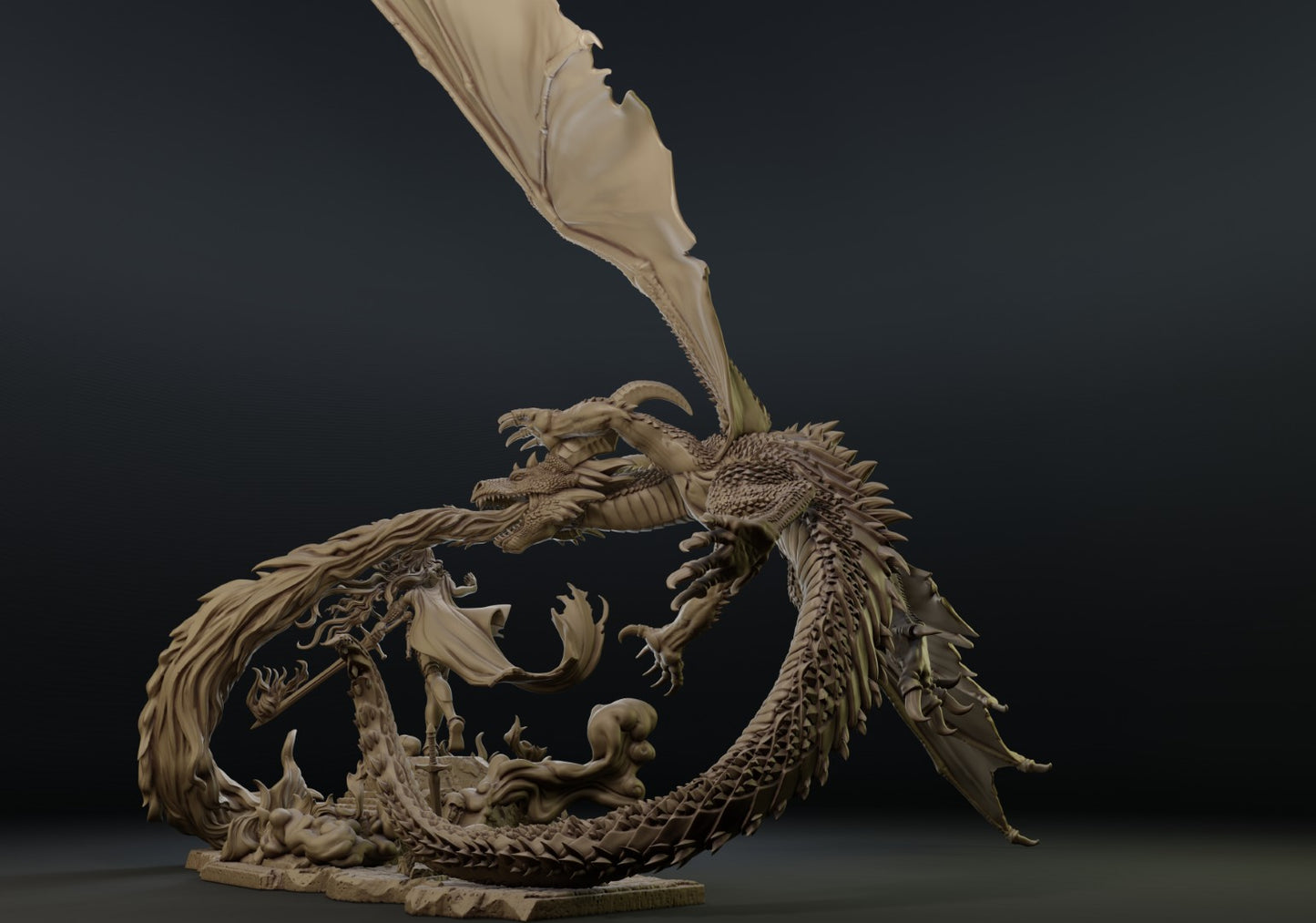 Fire & Flames – Diorama / Figurka – Dames and Dragons #1 –  35mm / 75mm