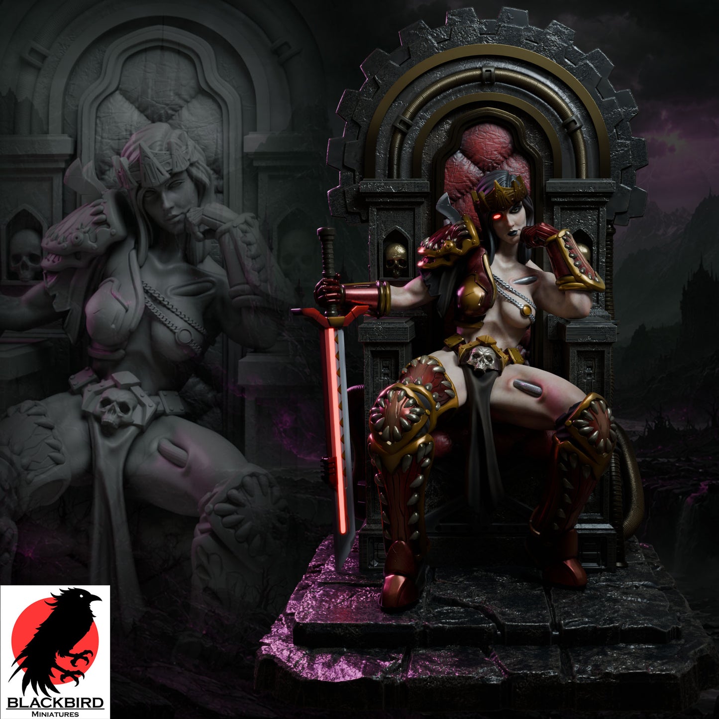 Zhaelyss – Königinnen des Chaos – Figur 32 mm / 75 mm – Black Bird Miniatures