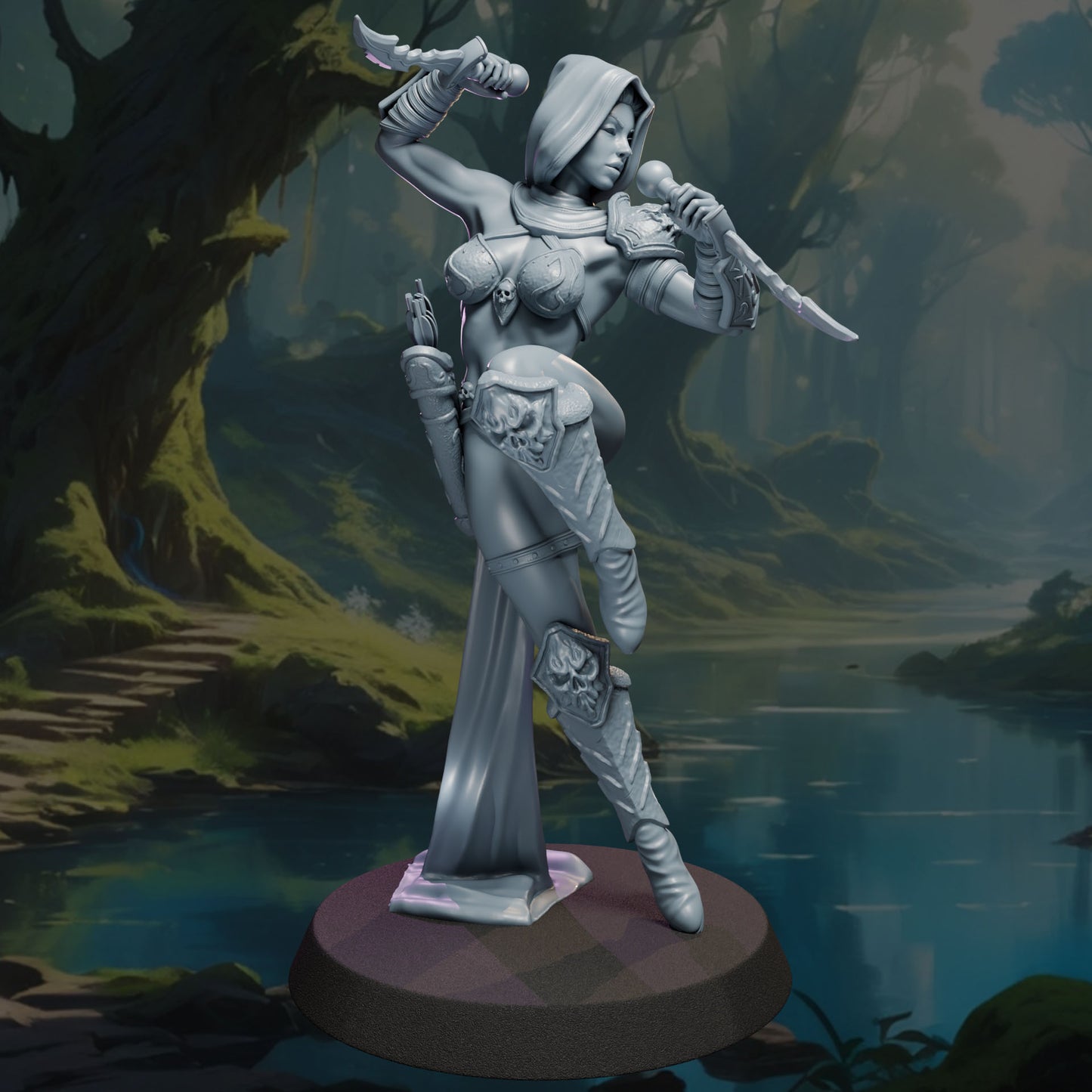 Elira resin figure dark fantasy collectible miniature 32mm and 75mm