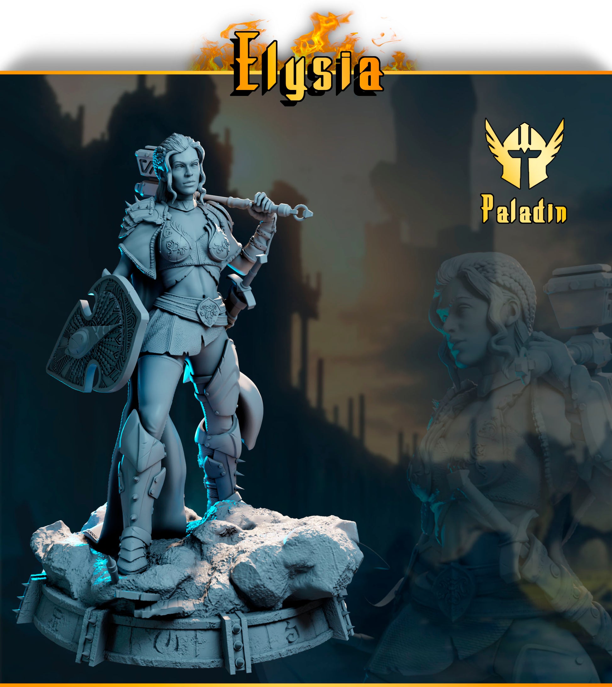 Elysia – paladynka z mieczem i tarczą, kolekcja Guardians of Destiny