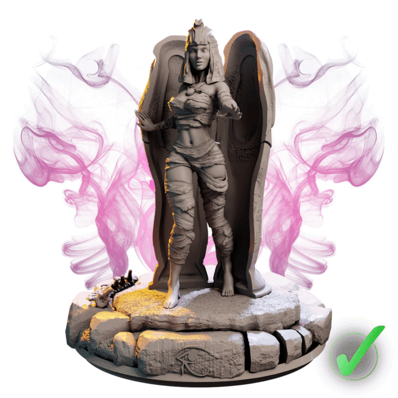 Eshe – Strażniczka Grobowca — figurka z rozpostartymi skrzydłami, skala 32 mm