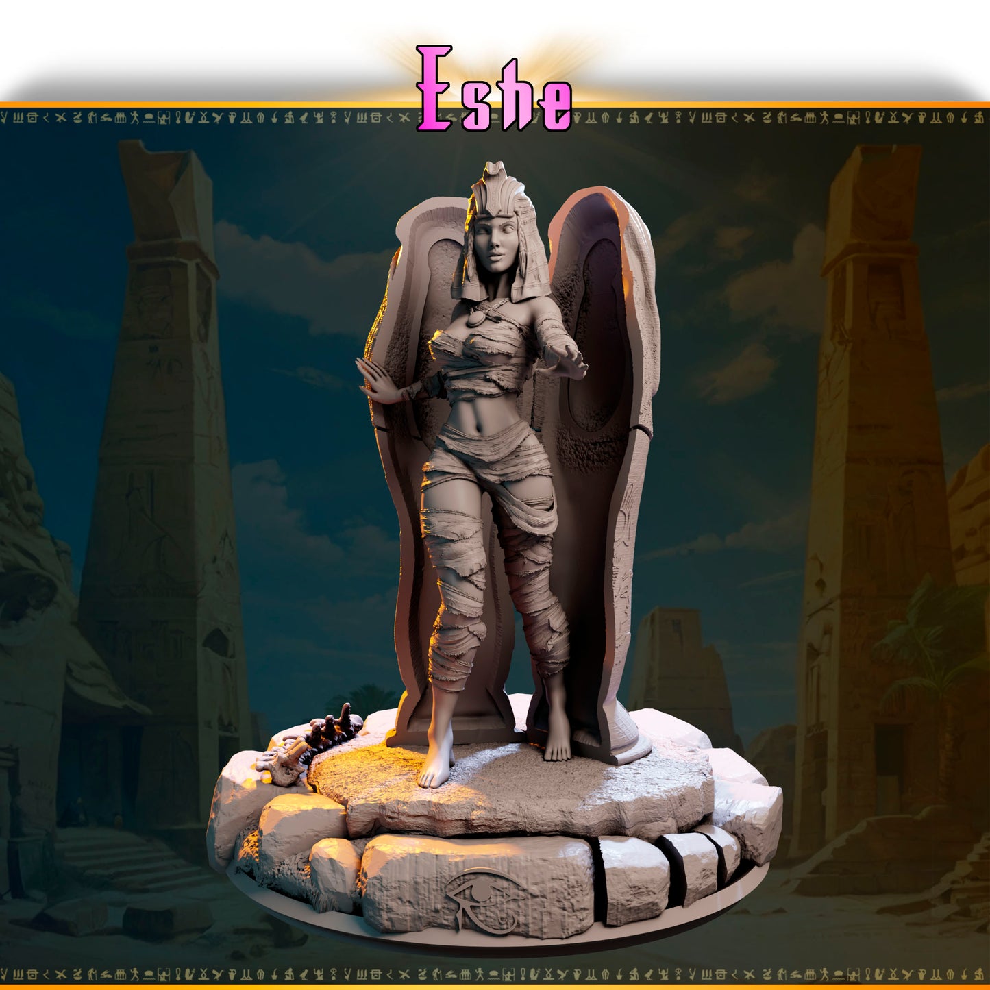 Eshe – Strażniczka Grobowca — figurka z rozpostartymi skrzydłami, skala 32 mm