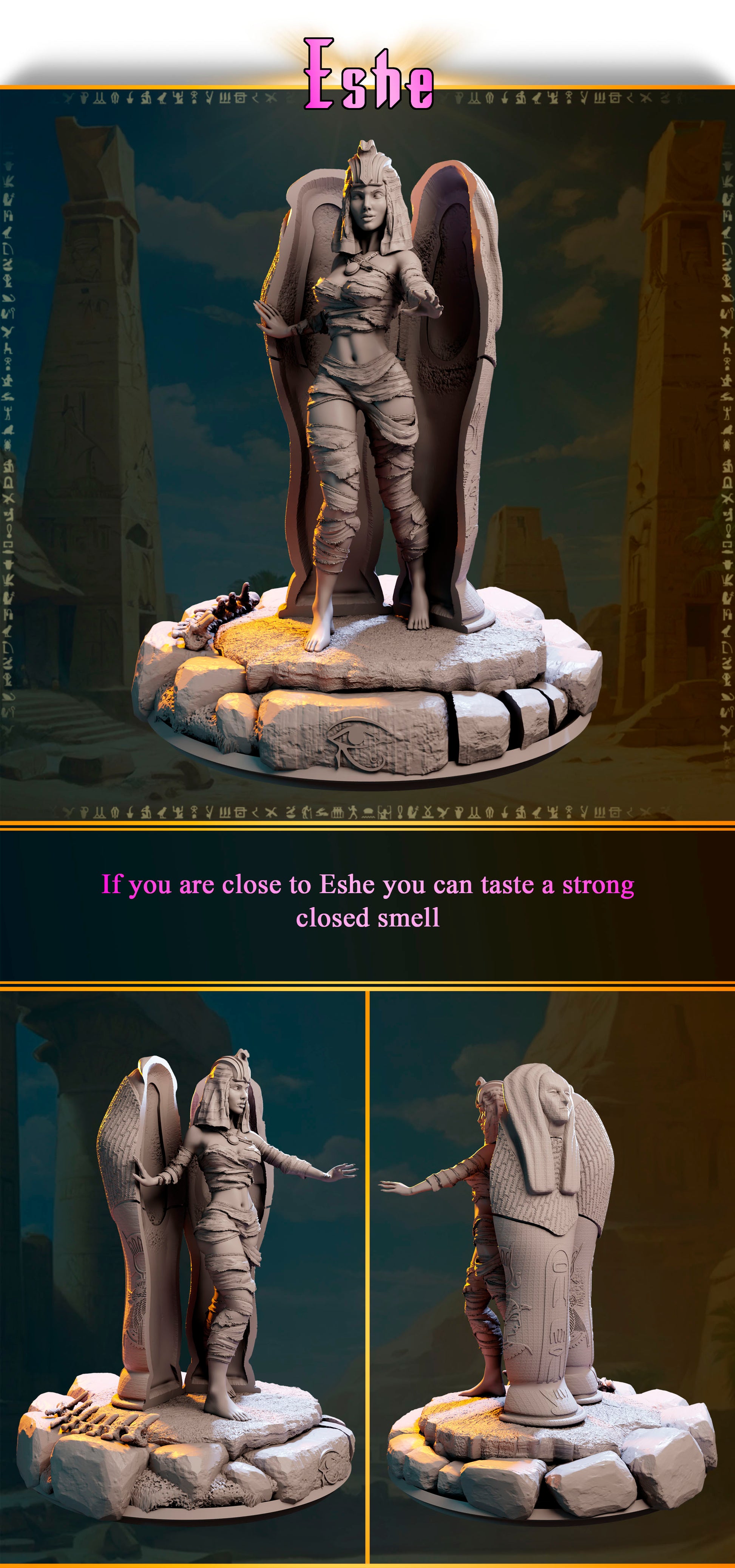 Eshe – Strażniczka Grobowca — figurka z rozpostartymi skrzydłami, skala 32 mm