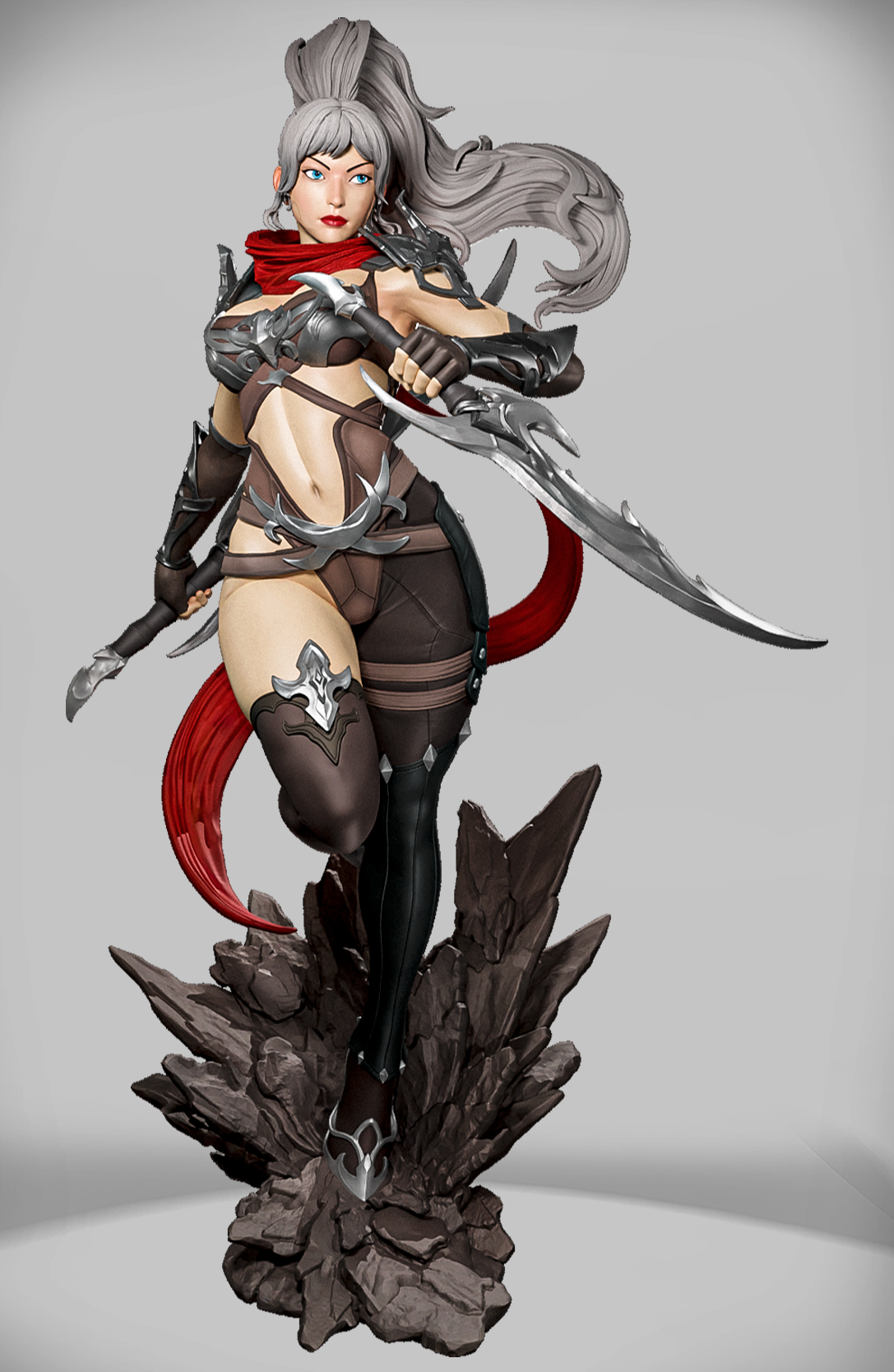 Bloodsteel Duelist – dynamiczna figurka asasynki z zakrzywionymi ostrzami