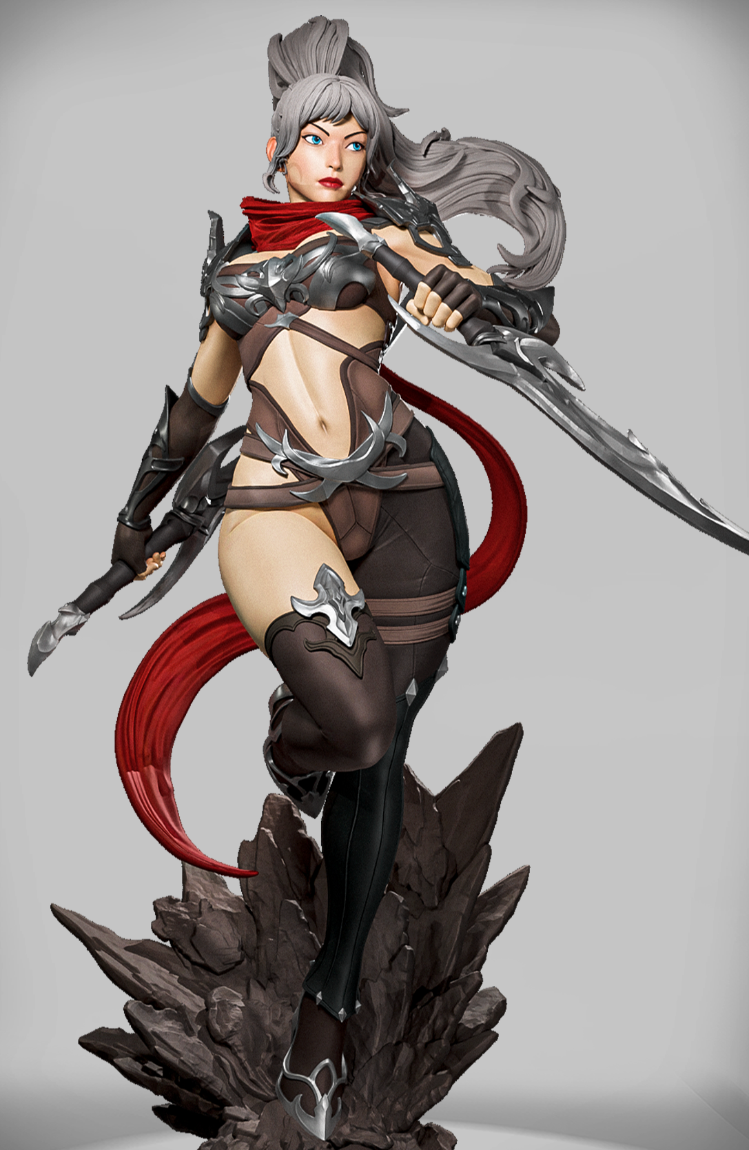 Bloodsteel Duelist – dynamiczna figurka asasynki z zakrzywionymi ostrzami