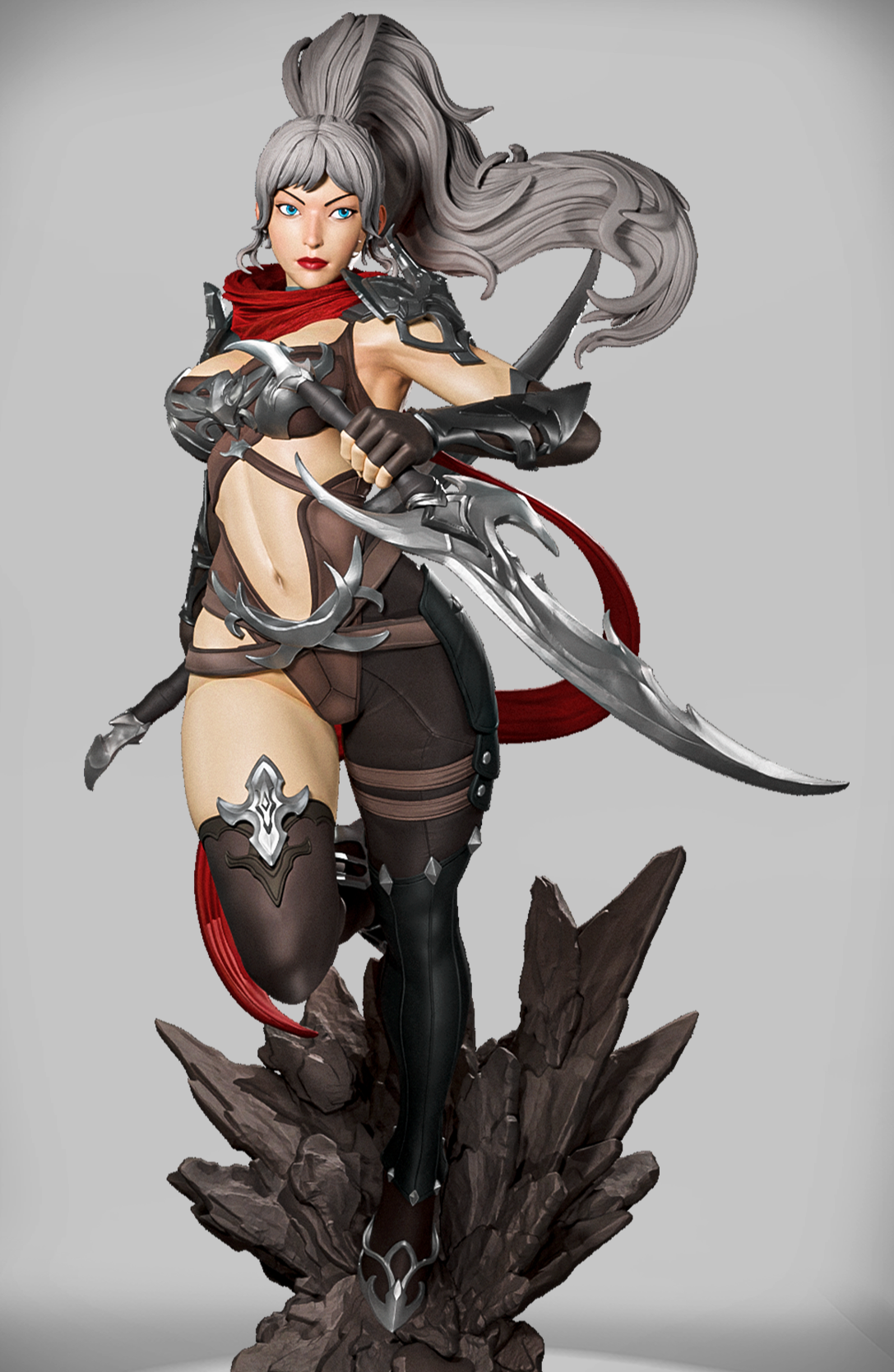 Bloodsteel Duelist – dynamiczna figurka asasynki z zakrzywionymi ostrzami