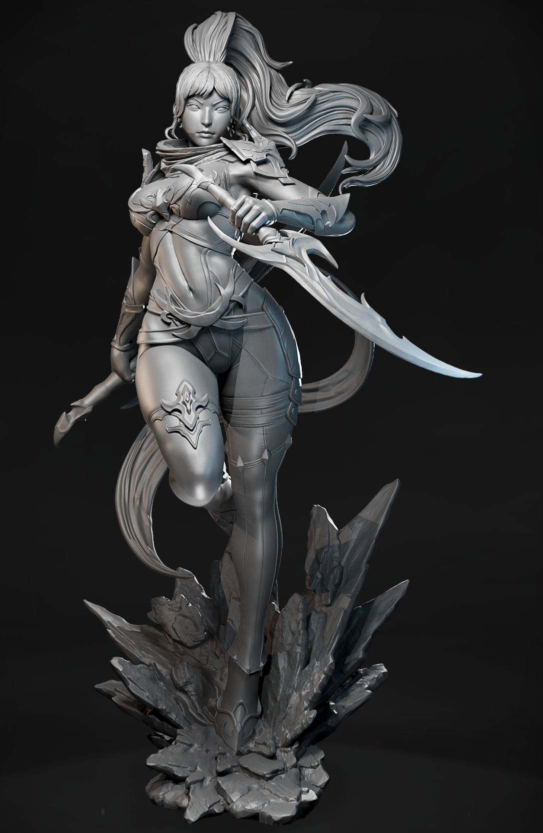 Bloodsteel Duelist – dynamiczna figurka asasynki z zakrzywionymi ostrzami