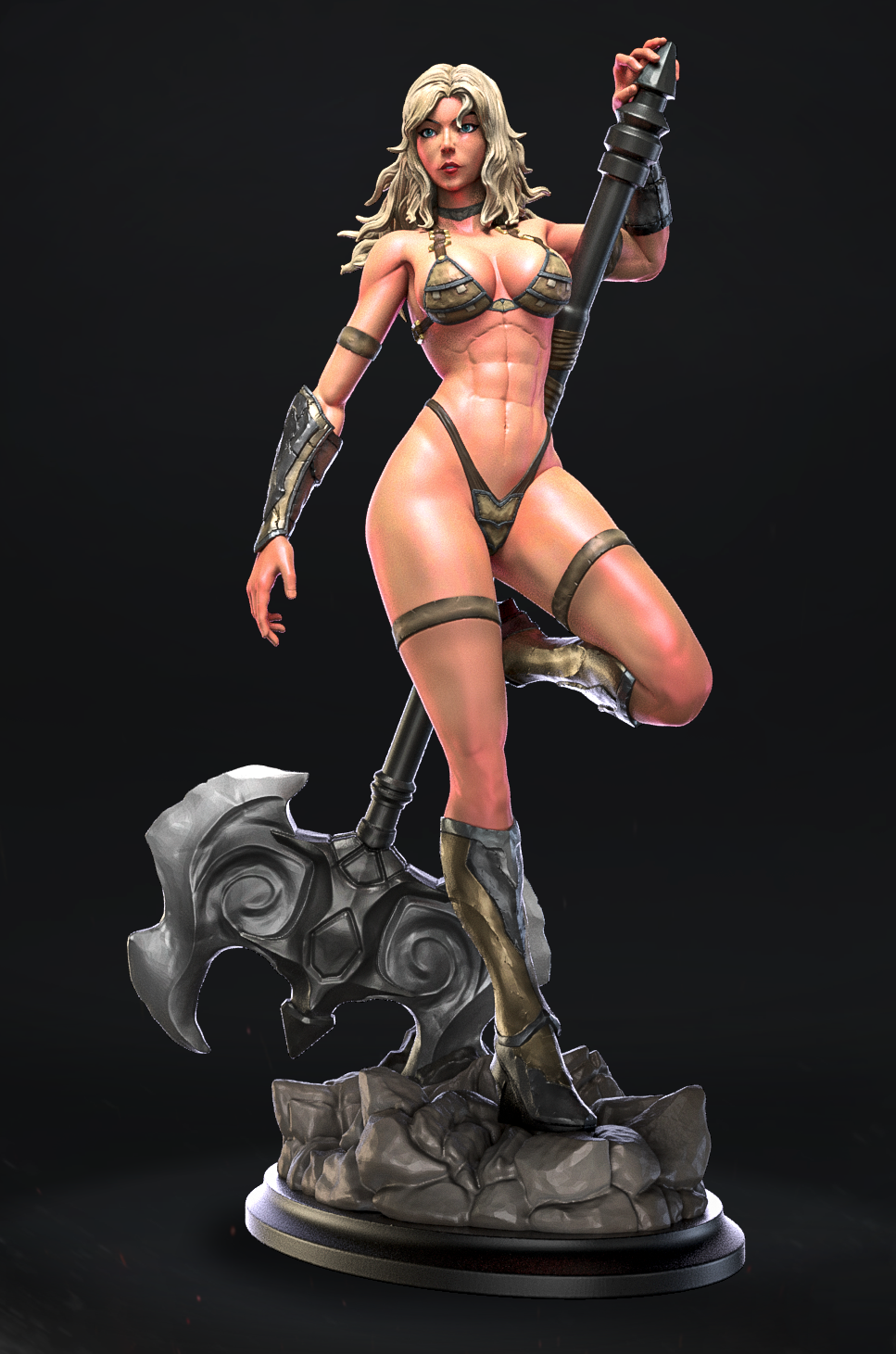 Wojowniczka z młotem figurka żywiczna 75mm